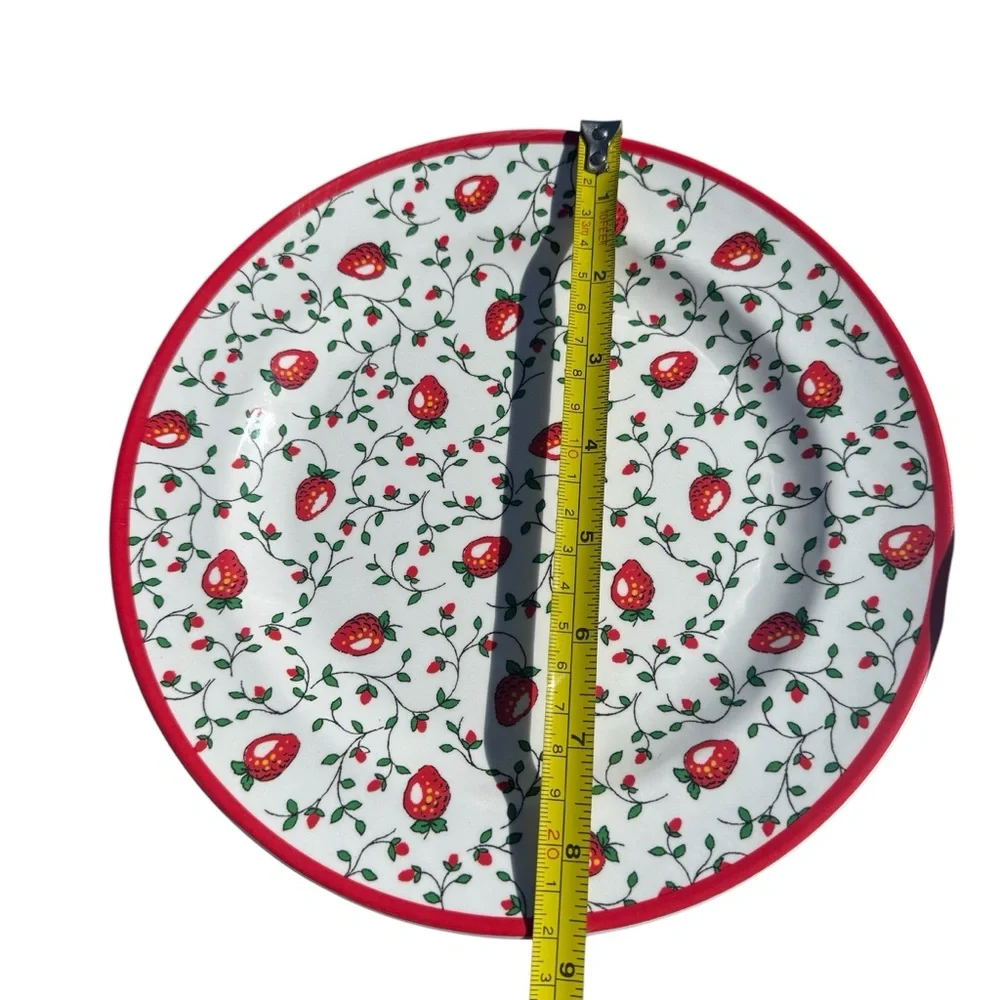 Sur La Table Strawberry Salad Plates Set of 4 Cottagecore Coquette Dessert Red